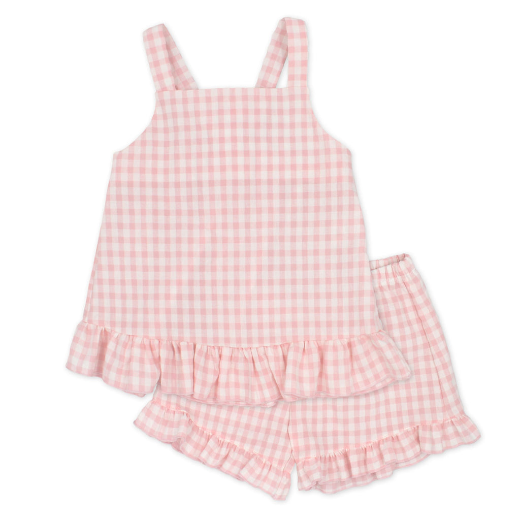 Pre-Order Rapife 4451 Pink Gingham Shorts Set